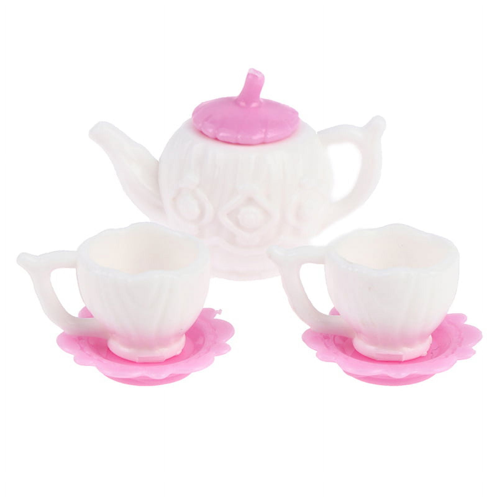 Dollhouse Miniature Tea Pot Kettle Coffee Cup Saucer 3pc Set