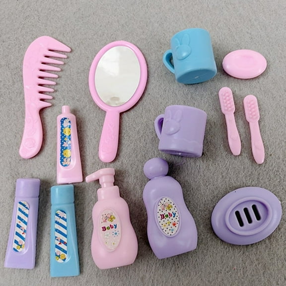 Dollhouse Miniature Toothpaste Mini Realistic Cute Dollhouse Pretend Play Toy Simulation Toothbrush Shampoo Decoration