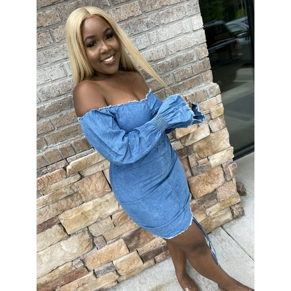 Dollhouse | Off Shoulder Denim Dress