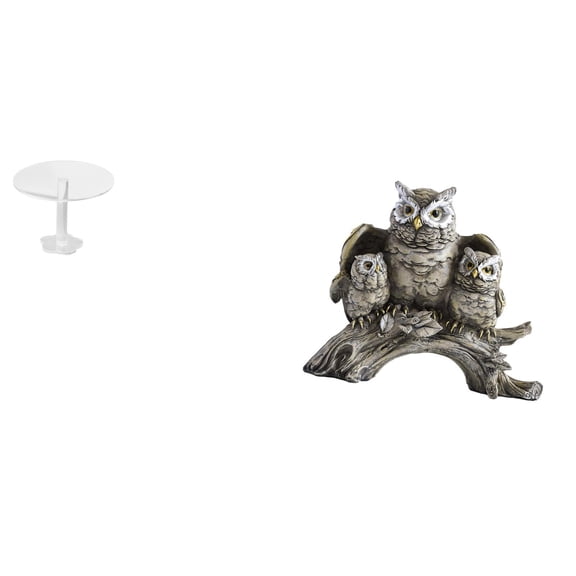 Dollhouse Round Desk Miniature Owl Figurines Modern Resin Material for Kids Bedroom Living Room Decor