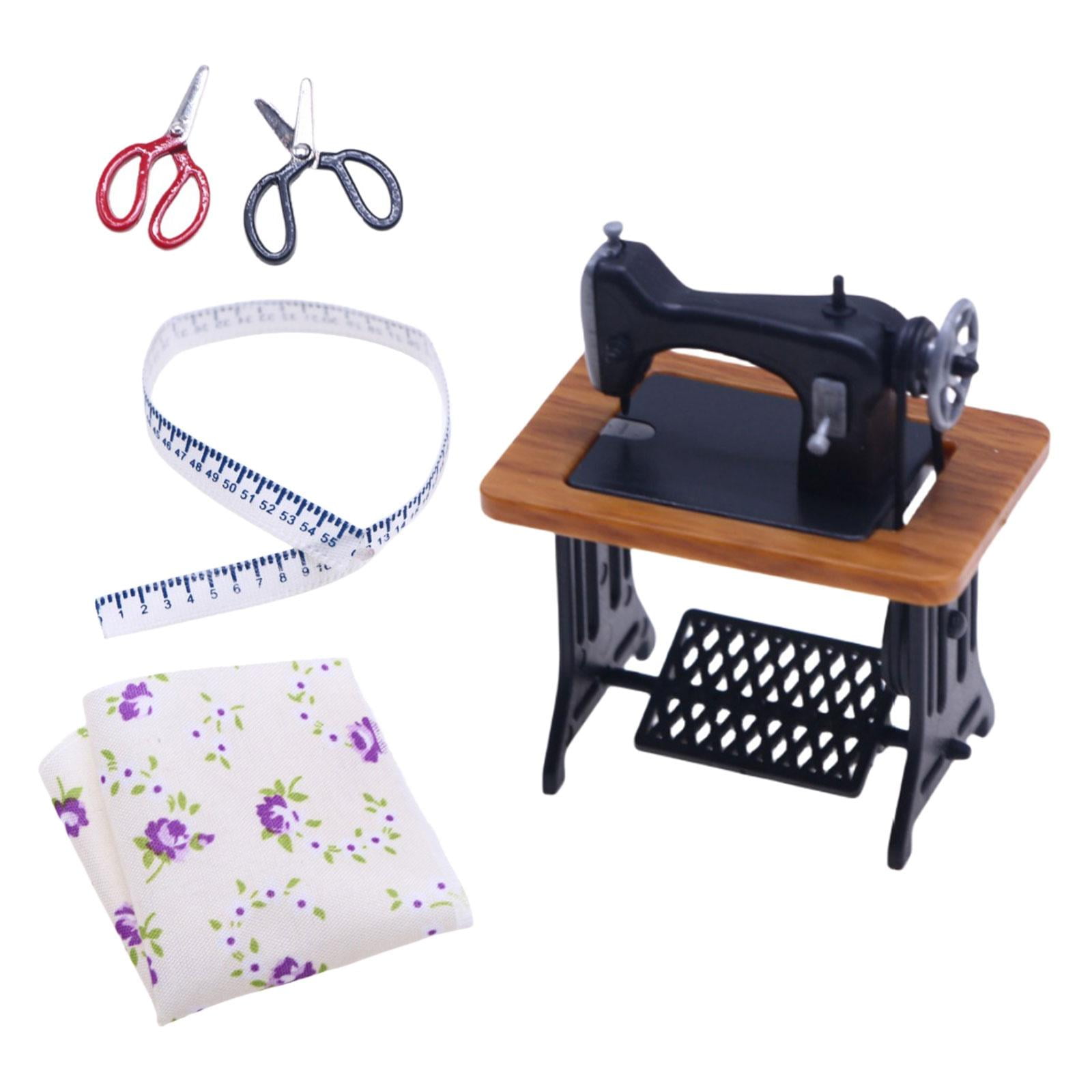 Dollhouse Sewing Machine Miniature Furniture Wooden Dolls House Furniture Wooden Sewing Machine
