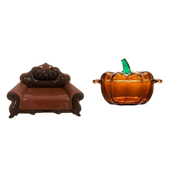 Dollhouse Sofa Chair Glass Candy Jar Glass Material for Miniature Rooms and DIY Doll Scenes