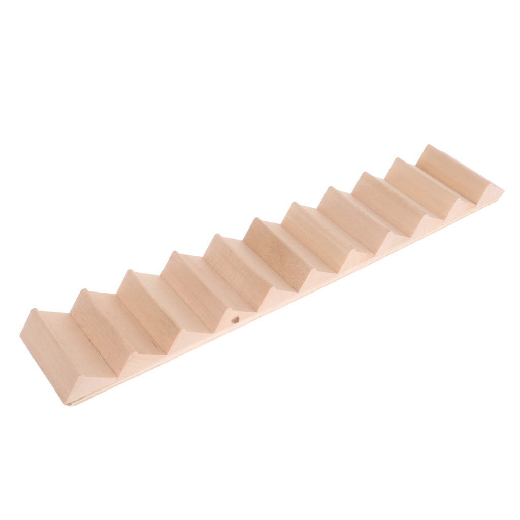 Dollhouse Stairs 1/12 Miniature Dolls House Furniture Assembled Staircase, Natural Wooden, 12.6 In. X 2.7 In.
