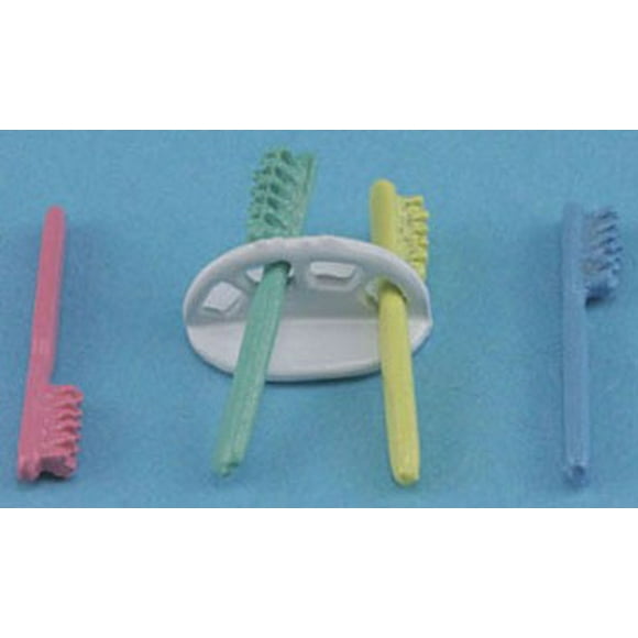 Dollhouse Toothbrush Holder W/ 4 Toothbrushes