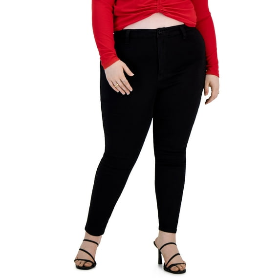 Dollhouse Trendy Plus Size High Rise Skinny Jeans Hig Black 18
