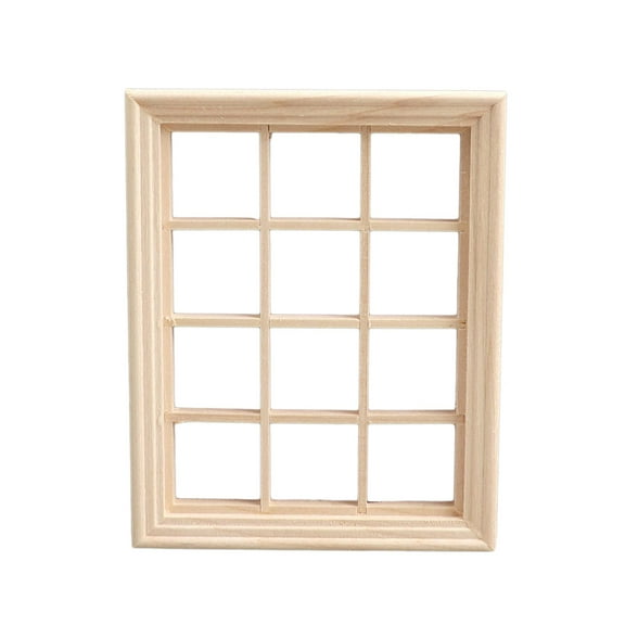 Dollhouse Window 1/12 12 Pane Window Frame Model for Photo Props Living Room
