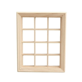Dollhouse Window 1/12 12 Pane Window Frame Model for Photo Props Living Room