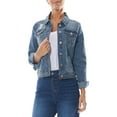 thumbnail image 1 of Dollhouse Women's Juniors Basic Denim Jacket, 1 of 2
