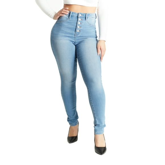 Dollhouse Women's Juniors High Rise Curvy Skinny Jean