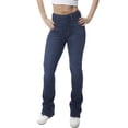 thumbnail image 1 of Dollhouse Women's Juniors Self Belt Flare Jean, 1 of 3