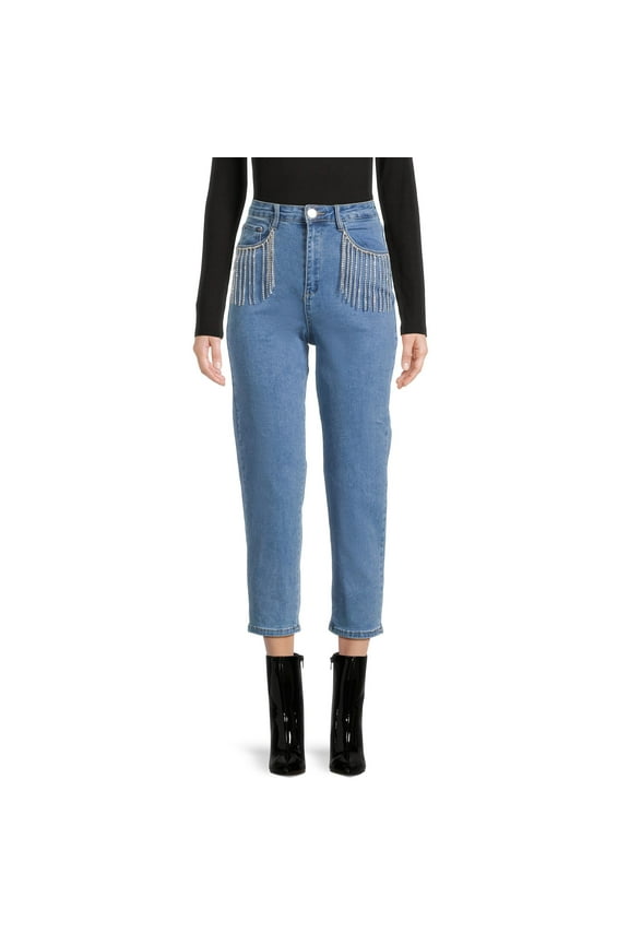 Women's Juniors Western 90s Jean with Bling Pocket Detail