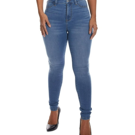 Dollhouse Womens Curvy-Fit Skinny Fit Jeans, Blue, Juniors, 1