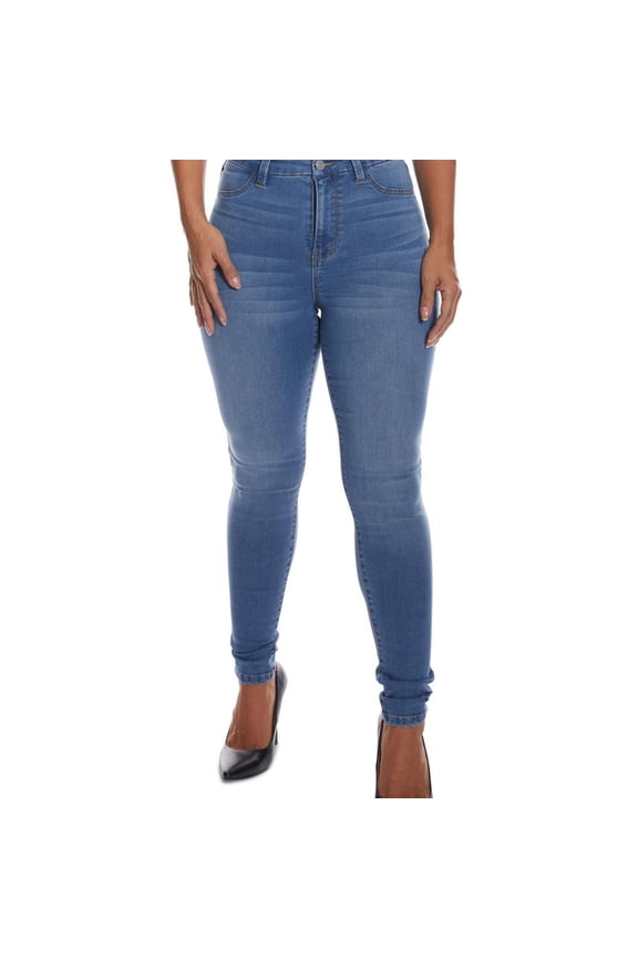 Womens Curvy-Fit Skinny Fit Jeans, Blue, Juniors, 1