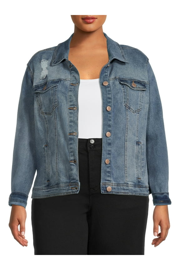 Womens Junior Plus Denim Jacket