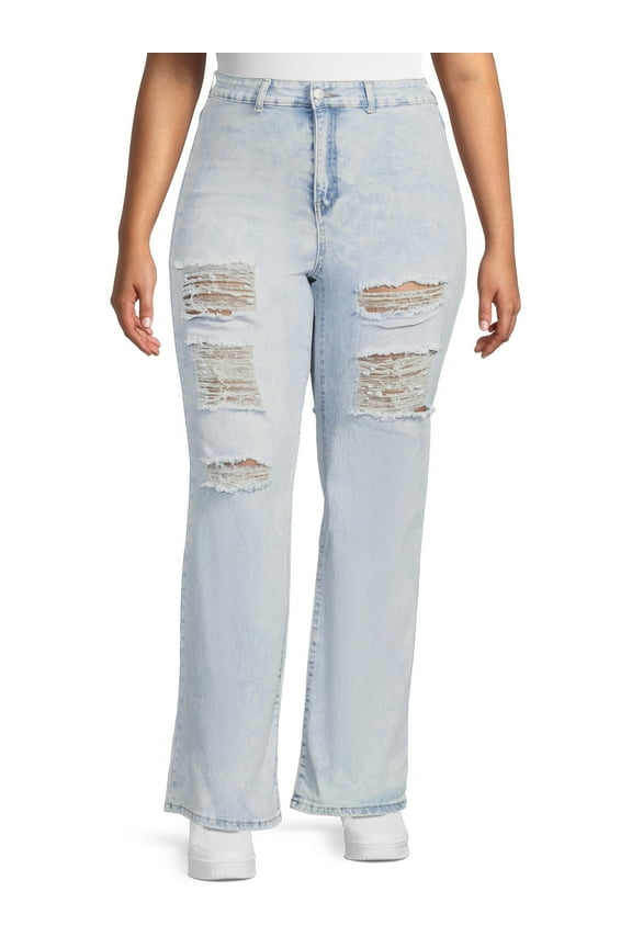 Womens Junior Plus Destructed Flare