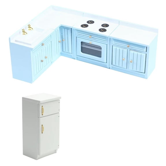 Dollhouses Wooden Miniature Kitchen Sink And Countertop Set In 1/12 Scale For Miniature Enthusiasts
