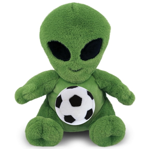 DolliBu Alien Stuffed Animal with Soccer Ball Plush - Soft Alien, Adorable Playtime Alien Plush Toy, Cute Outer Space Gift, Super Soft Plush Doll Animal Toy for Kids and Adults - 11 Inches