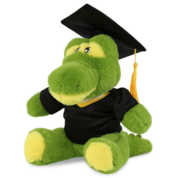 DolliBu Alligator Graduation Plush Toy - Super Soft Alligator Plush Graduation Stuffed Animal Dress Up with Graduation Gown and Cap with Tassel Outfit - Congratulatory Graduation Gift - 9 Inches