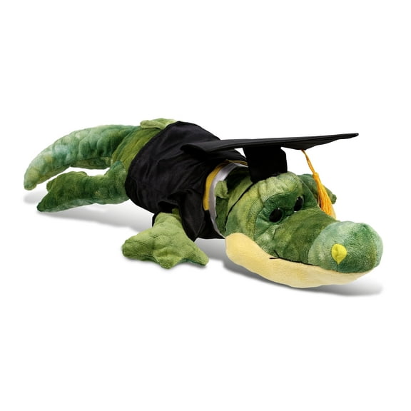 DolliBu Alligator Graduation Plush Toy - Super Soft Graduation Stuffed Animal Dress Up with Gown and Cap with Tassel Outfit - Cute Congratulatory Graduation Gift - 18 Inches