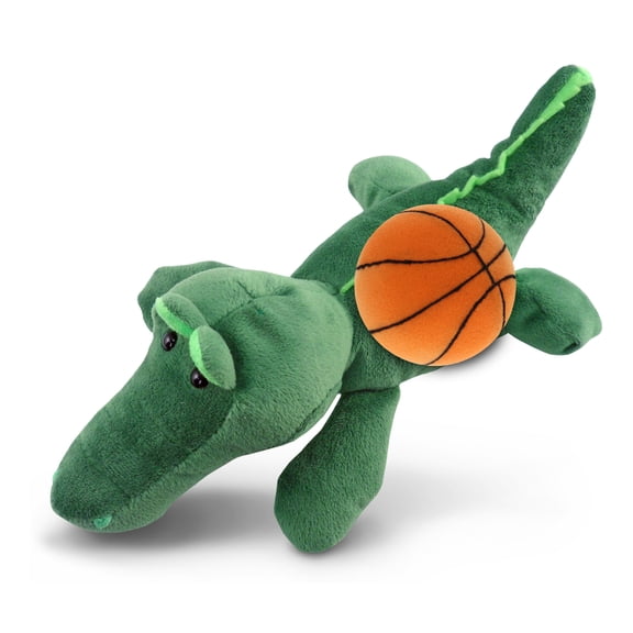 DolliBu Alligator Stuffed Animal with Basketball Plush - Soft Huggable Alligator, Adorable Playtime Plush Toy, Cute Wildlife Gift, Plush Doll Animal Toy for Kids and Adults - 6 Inch