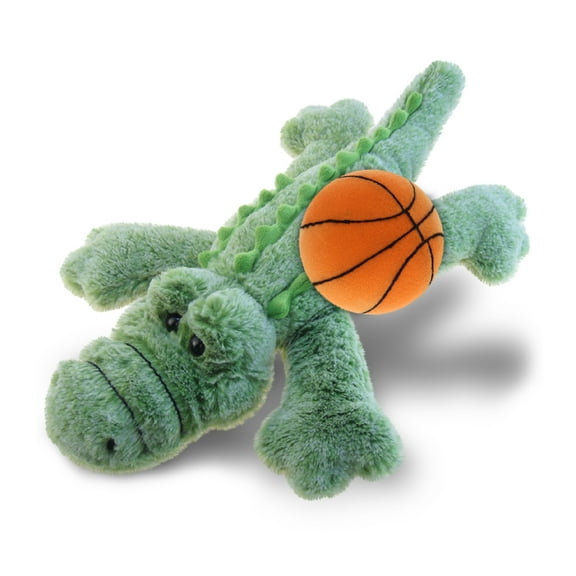 DolliBu Alligator Stuffed Animal with Basketball Plush - Soft Huggable Alligator, Adorable Playtime Plush Toy, Cute Wildlife Gift, Plush Doll Animal Toy for Kids and Adults - 12 Inch