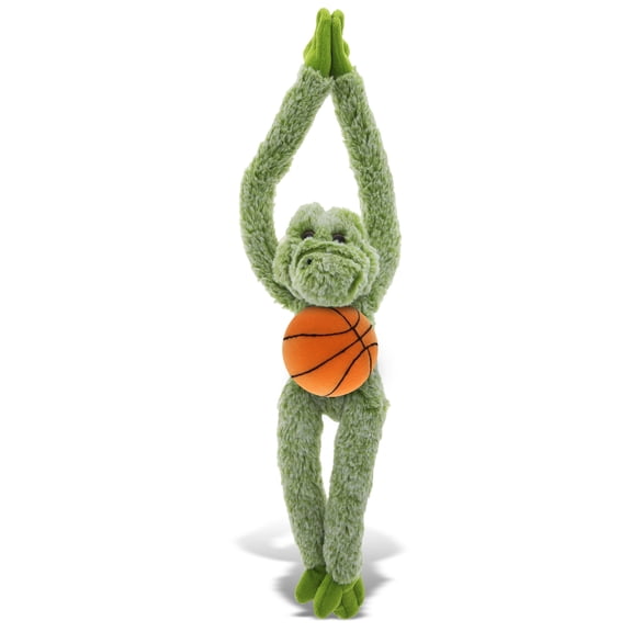 DolliBu Alligator Stuffed Animal with Basketball Plush - Soft Alligator with Long Arms, Adorable Playtime Plush Toy, Cute Wildlife Gift, Plush Animal Toy for Kids and Adults - 21 Inch