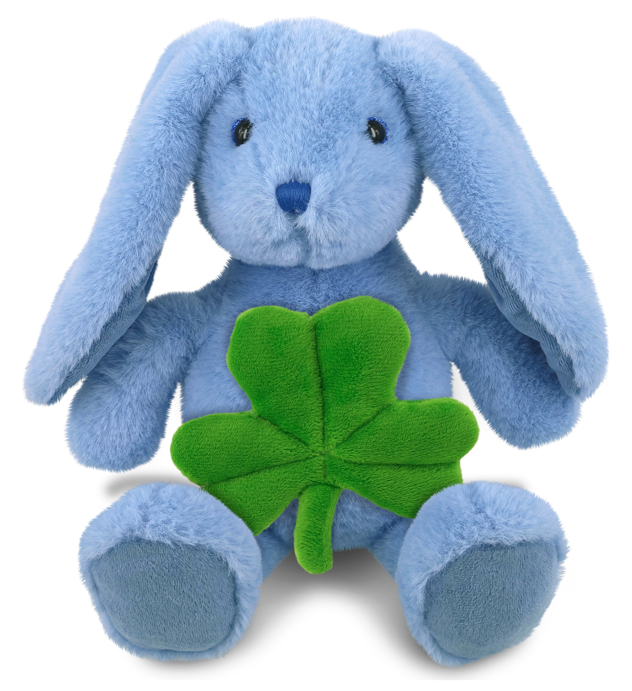 Shamrock Rabbit DolliBu Baby Blue Rabbit Stuffed Animal with Green Plush Shamrock, Cute ...