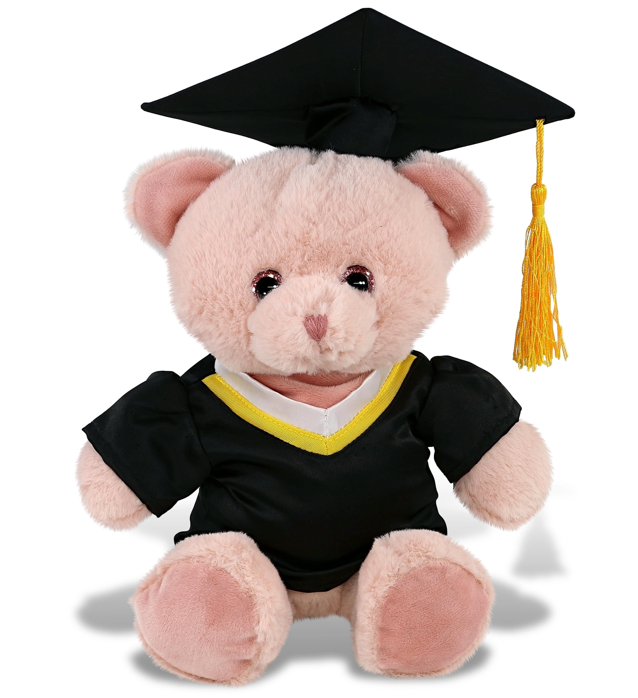 DolliBu Pink Unicorn Graduation Plush Toy - 9" Stuffed Animal In Cap & Gown, Personalizable Gift For Grads