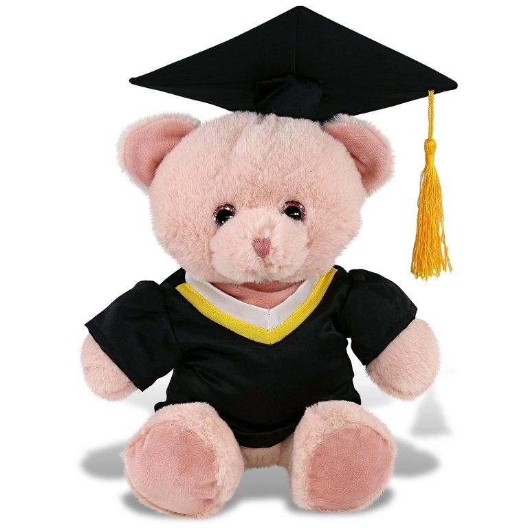 Pink Graduation Plush Animals DolliBu Baby Pink Bear Graduation