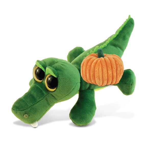DolliBu Big Eye Alligator Stuffed Animal with Pumpkin Plush Decor - Alligator Pumpkin Plush Animal for Fall, Halloween and Thanksgiving, Pumpkin Plush Toy for Baby, Kids, Adults - 6 Inches