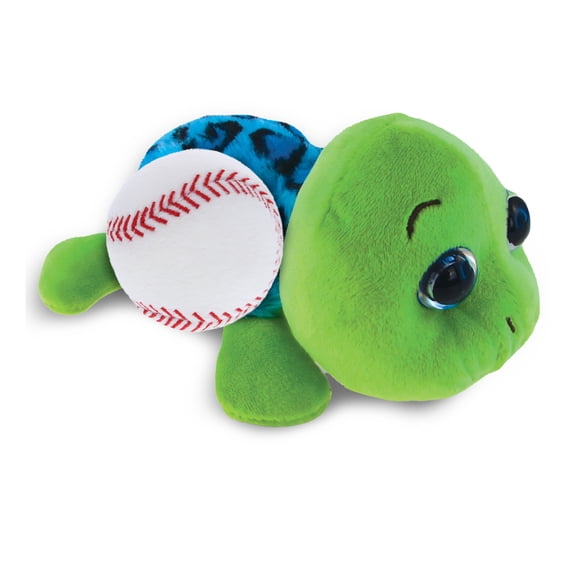 DolliBu Big-Eye Blue Shell Sea Turtle Stuffed Animal with Baseball Plush - Soft Huggable Sea Turtle, Adorable Playtime Plush Toy, Soft Plush Doll Animal Toy for Kids and Adults - 6 Inch