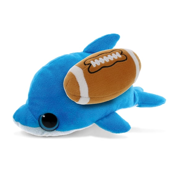 DolliBu Big Eye Dolphin Stuffed Animal with Football Plush Soft Huggable Dolphin, Adorable Playtime Plush Toy, Cute Ocean Life Gift Plush Doll Animal Toy for Kids and Adults 6 Inches