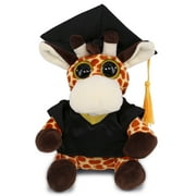 DolliBu Big Eye Giraffe Graduation Plush Toy - Super Soft Graduation Stuffed Animal Dress Up with Gown and Cap with Tassel Outfit - Cute Congratulatory Graduation Gift - 6 Inches