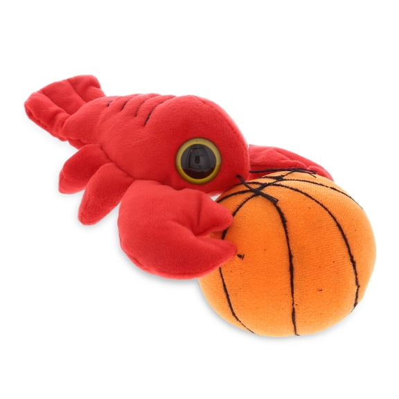 DolliBu Big Eye Lobster Stuffed Animal with Basketball Plush - Soft Huggable Lobster, Adorable Playtime Plush Toy, Cute Ocean Life Gift for Kids and Adults - 6 Inches
