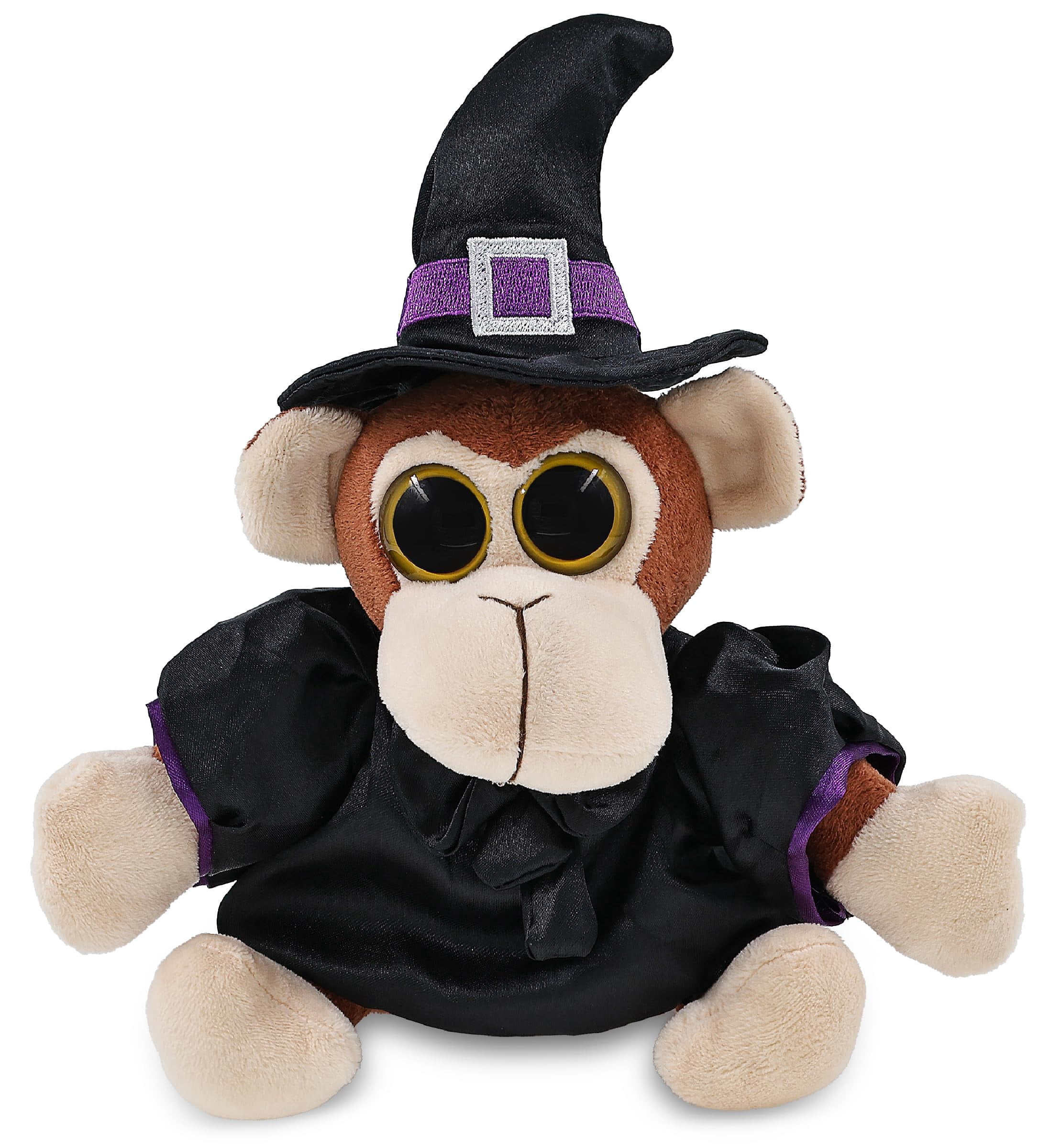 DolliBu Big Eye Plush Monkey Stuffed Animal with Witch Costume - Cute ...