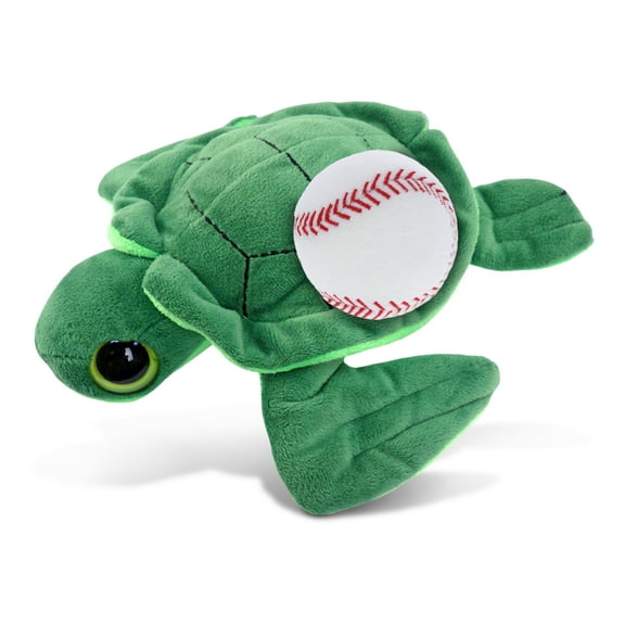 DolliBu Big-Eye Sea Turtle Stuffed Animal with Baseball Plush - Soft Huggable Sea Turtle, Adorable Playtime Turtle Plush Toy, Soft Plush Ocean Doll Animal Toy for Kids and Adults - 6 Inch