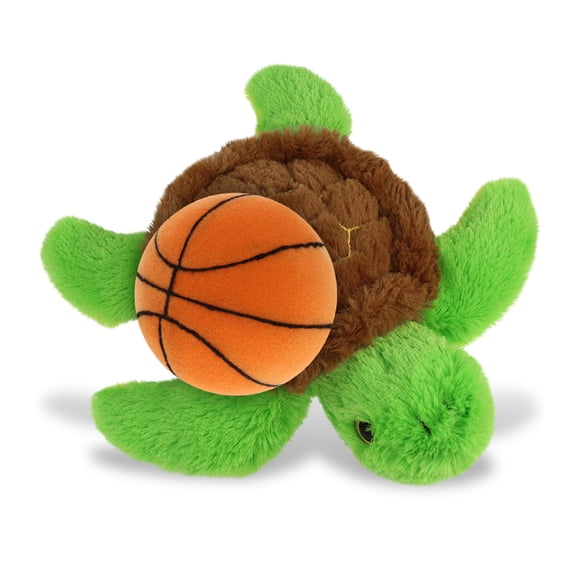 DolliBu Big Eye Sea Turtle Stuffed Animal with Basketball Plush Huggable Turtle, Adorable Playtime Plush Toy, Cute Ocean Life Gift Doll Animal Toy for Kids and Adults 7 Inches