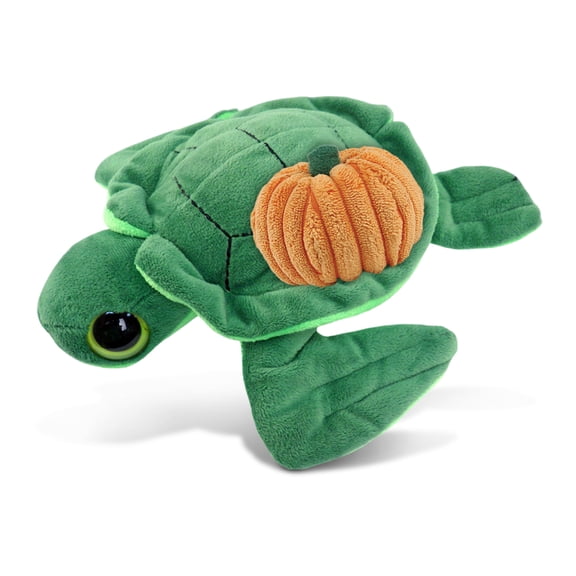 DolliBu Big Eye Sea Turtle Stuffed Animal with Pumpkin Plush Decor - Sea Turtle Pumpkin Plush Animal for Fall, Halloween and Thanksgiving, Pumpkin Plush Toy for Baby, Kids, Adults - 6 Inches