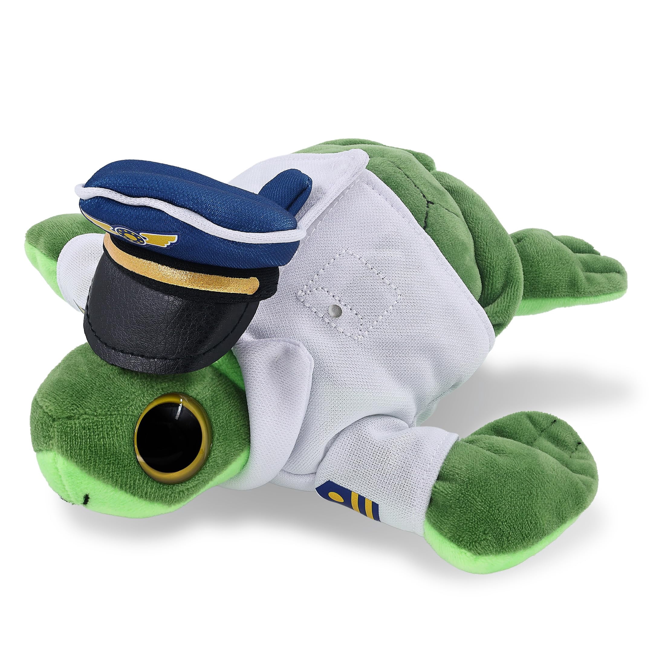Pilot Turtle DolliBu Big Eye Sea Turtle Stuffed Animal with Pilot Costume - Cute ...