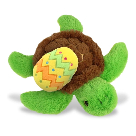 DolliBu Big Eye Sea Turtle with Yellow Easter Egg Plush - Perfect Sea Turtle Stuffed Animals for Easter Basket, Cute Easter Egg Stuffed Animal Spring Toys for Girls, Boys, and Babies - 8.75 Inches