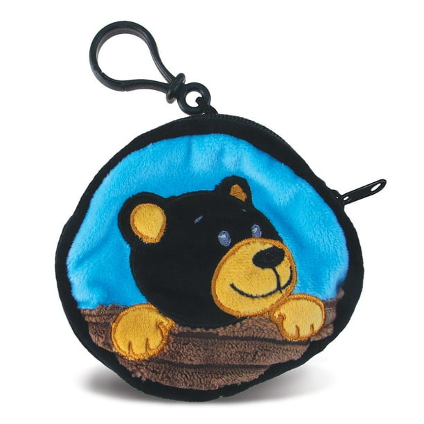 DolliBu Black Bear Plush Coin Bag – Super Soft Stuffed DolliBu Black Bear Plush Coin Bag – Super Soft Stuffed