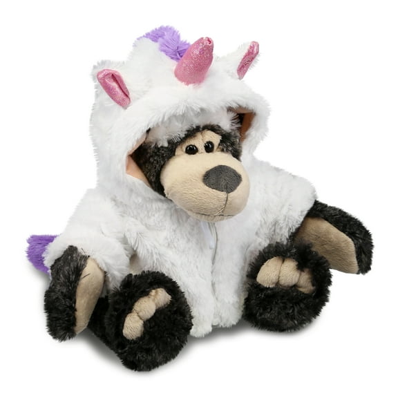 DolliBu Black Bear Unicorn Plush Stuffed Animal Toy - Super Soft Bearcorn Dress Up with Removable Plush Unicorn Outfit, Cute Fantasy Pet Life Gift - 12.5 Inches