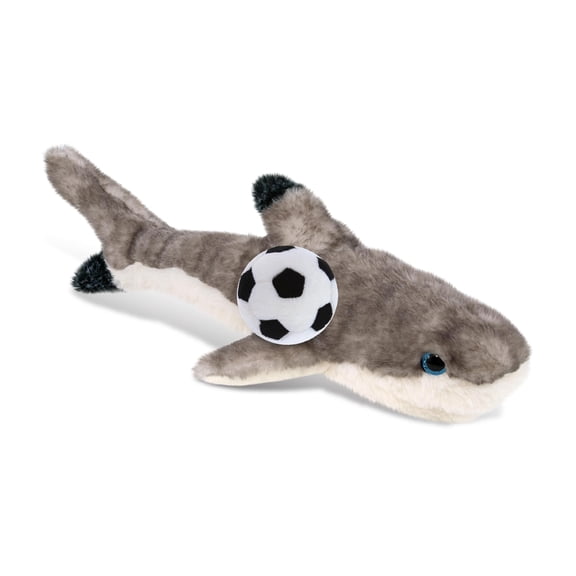 DolliBu Blacktip Reef Shark Stuffed Animal with Soccer Ball Plush - Huggable Shark Playtime Toy, Cute Ocean Gift Doll, Super Soft Stuffed Doll Animal Toy for Kids, Adults - 16 Inches