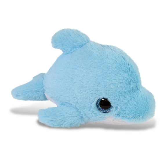 DolliBu Blue Dolphin Big Eye Plush - Super Soft Stuffed Animal, Cute Sea Animal Plush, Adorable Fluffy Stuffed Animal for Boys, Girls, Stuffed Zoo Animals Plush Gift for Babies, Kids, Adults - 6 Inch