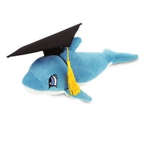 DolliBu Blue Dolphin Graduation Plush Toy - Baby Soft Plush Graduation Stuffed Animal Dress Up with Gown & Cap with Tassel Outfit - Congratulatory Graduation Gift - 12 Inch