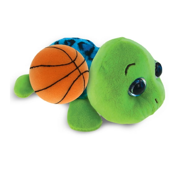 DolliBu Blue Shell Sea Turtle Stuffed Animal with Basketball Plush - Soft Huggable Turtle, Adorable Playtime Plush Toy, Wildlife Gift, Plush Doll Animal Toy for Kids and Adults - 6 Inches
