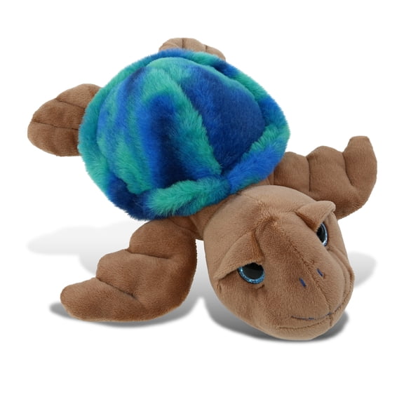 DolliBu Blue Tie-Dye Brown Sea Turtle Super Soft Stuffed Animal - Realistic Stuffed Animals for Girls, Boys, Adults Animal Gifts, Kids Nursery Decor for Newborn, Cuddly Soft Baby Plush Toys - 10 Inch