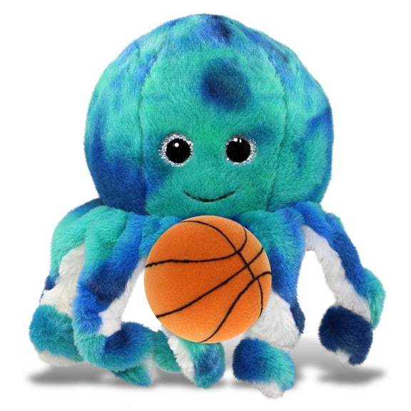 DolliBu Blue Tie-Dye Octopus Stuffed Animal with Basketball Plush  Soft Huggable Octopus, Adorable Playtime Plush Toy, Cute Ocean Life Gift Plush Doll Animal Toy for Kids and Adults  10 Inches