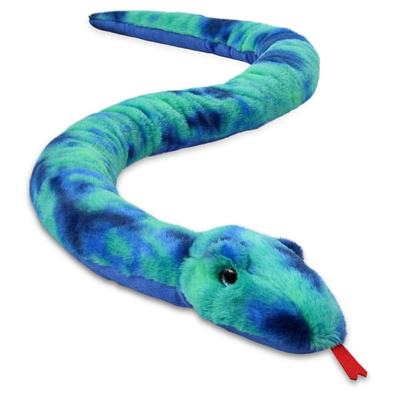 DolliBu Blue Tie-Dye Snake Stuffed Animal - Huggable Snake Plush, Adorable Playtime Plush Toy, Cute Wildlife Animal Cuddle Gifts, Super Soft Plush Doll Animal Toy for Kids and Adults - 60 Inches
