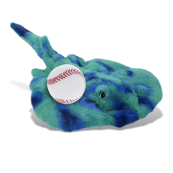 DolliBu Blue Tie-Dye Stingray Stuffed Animal with Baseball Plush - Soft and Huggable Stingray Gift, Cute Ocean Animal with Plush Baseball Toy for Kids, Adults - 20 Inches